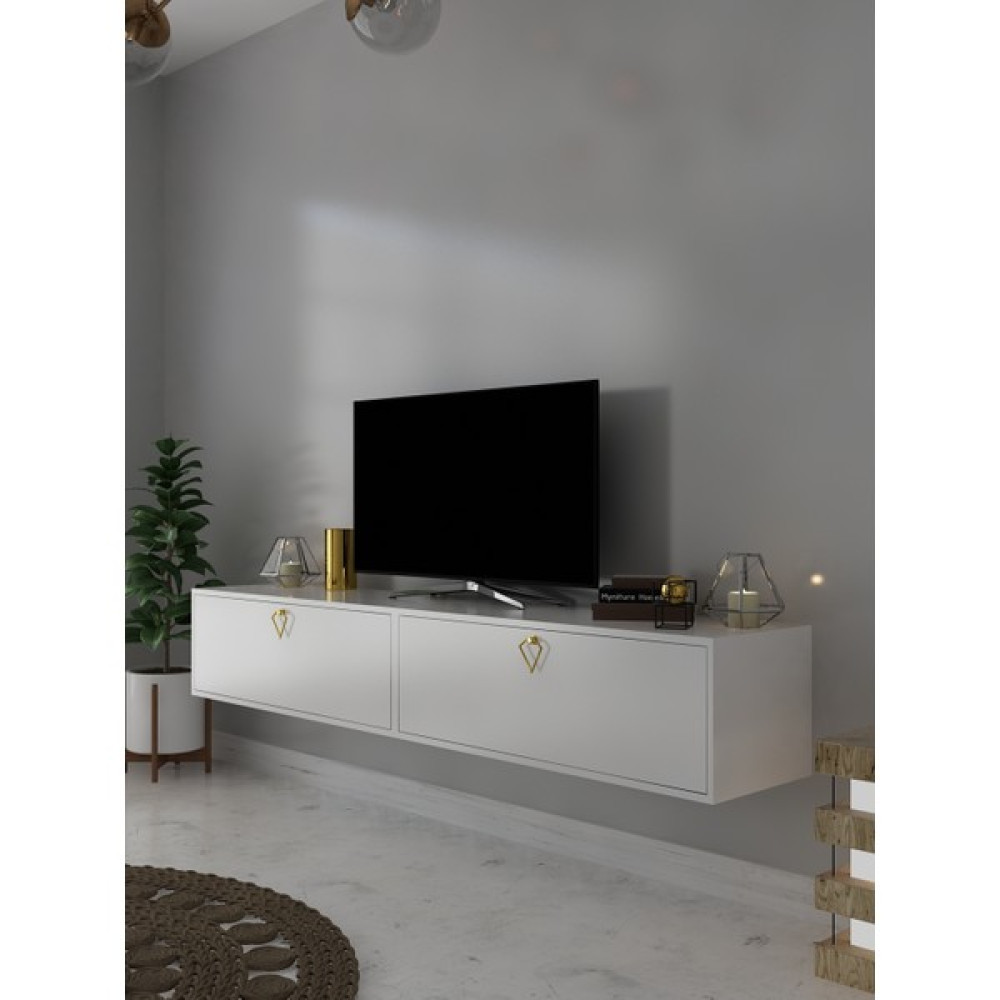 Myniture Home & Living Duvara Monte Tv Sehpası Beyaz S6201-1 Tv Ünitesi / Sehpası Fiyatı