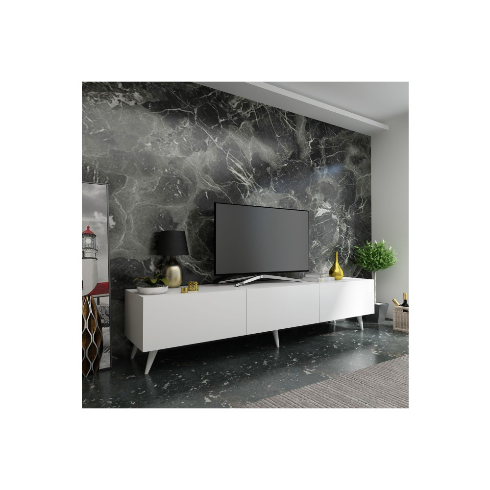 Myniture Home & Living Festival Tv Ünitesi Q3017-1 Parlak Beyaz Minifiks Tv Ünitesi / Sehpası Fiyatı