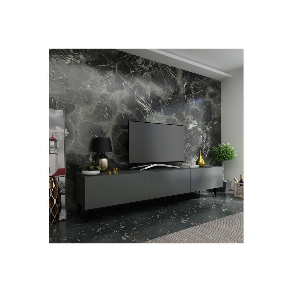 Myniture Home & Living Festival Tv Ünitesi Q3017-4 Antrasit Minifiks Bağlantı Dışarıdan Vida Gözükmez Tv Ünitesi / Sehpası Fiyatı