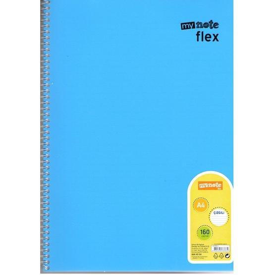 Mynote Flex Turkuaz 160 Yaprak Çizgili Spiralli Defter