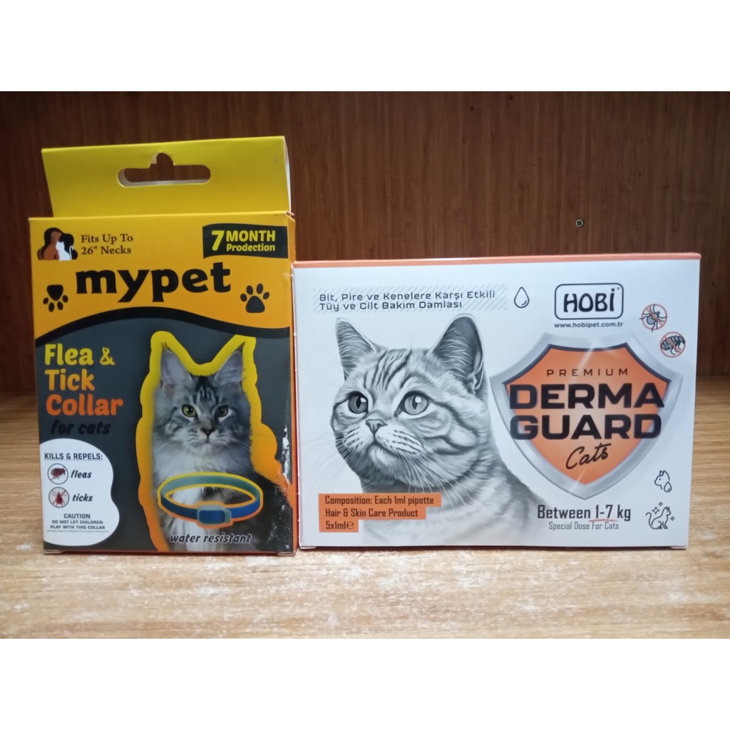 mypet kedi pıre tasması+hobi derma guard kediler ıçin bit pire önleyici ense damla 1 ml x 5 adet - Lacivert - Gri - Pembe Diğer Fiyatı