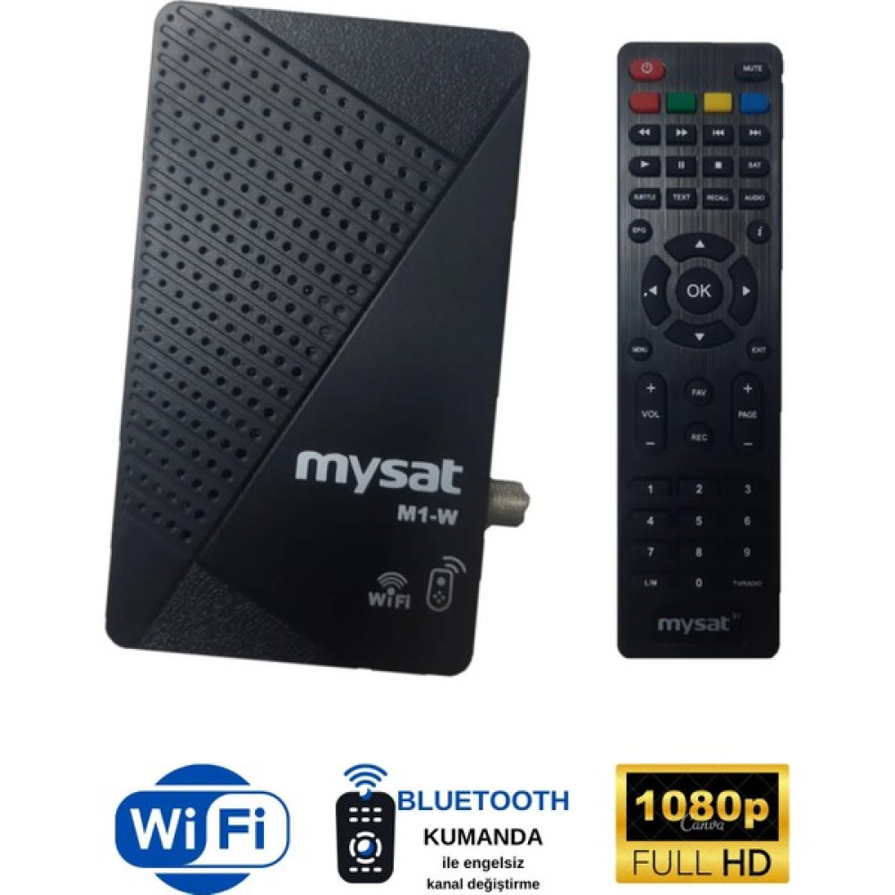 Mysat M1-W Youtube, Wifi Full Hd + Bluetooth Kumanda Dijital Uydu Alıcı Uydu Alıcıları Fiyatı