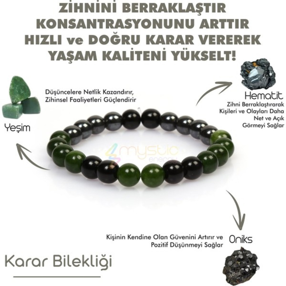 Mystic Energy Doğru Karar Verme Doğaltaş Tılsım Bilekliği - Gri Saat ve Bileklik Aksesuarı Fiyatı