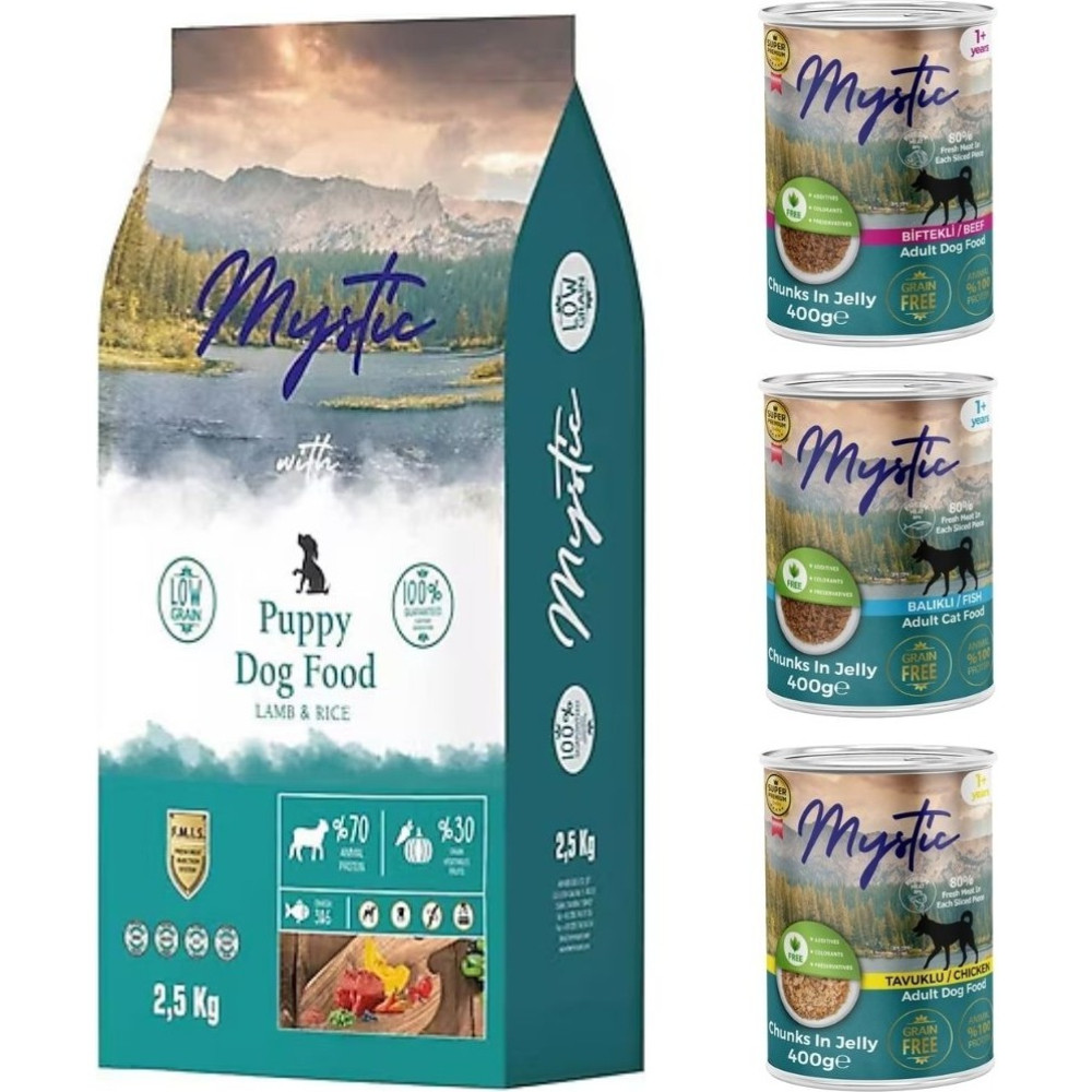 Mystic Kuzu Etli Yavru Köpek Maması 15 kg + 3 Konserve Yüksek Protein İçeriği ile Besleyici Evcil Hayvan Ürünleri Fiyatı