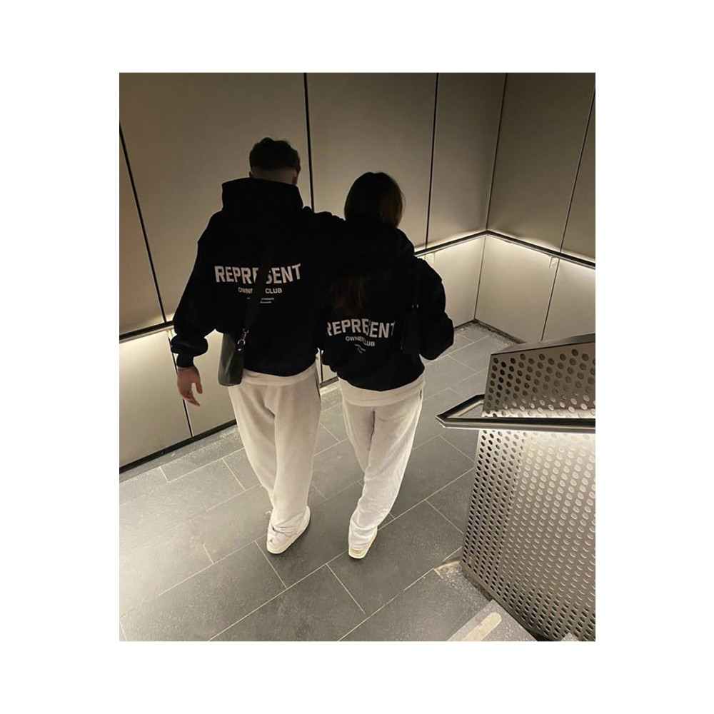 Mythologie Represent Sevgili Çift Kombin - Siyah Baskılı Oversize Kapüşonlu Sweatshirt L Beden Bayan Sweatshirt Fiyatı
