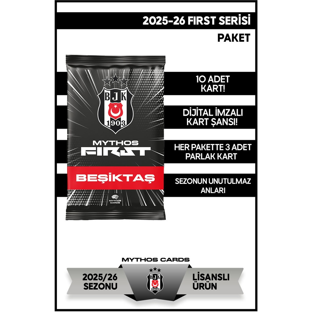 Mythos Cards Beşiktaş 2025-26 Mythos First Aksesuar Paketi 10 Adet Kart İçerir Bebek Oyun Parkı & Beşikleri Fiyatı