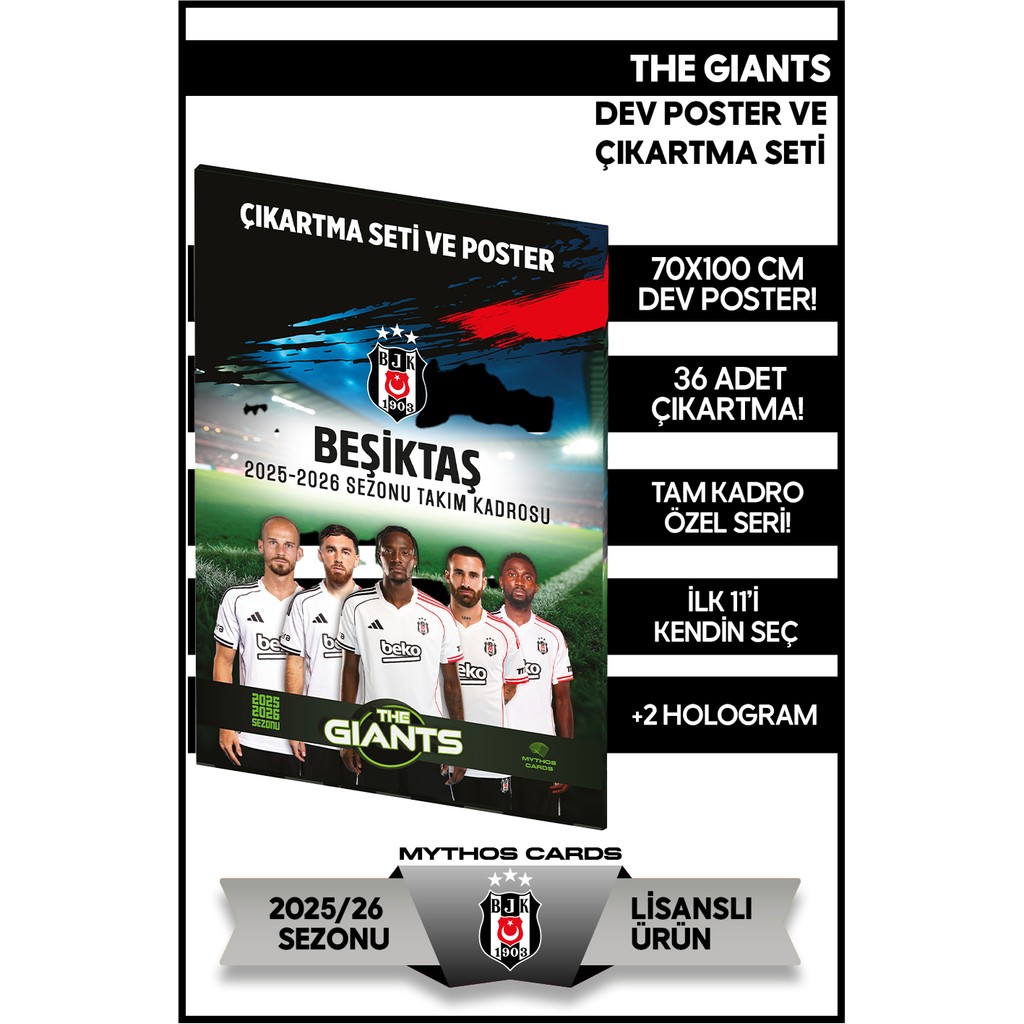 Mythos Cards Beşiktaş - The Gıants 2025/26 Poster ve Çıkartma Seti Bebek Oyun Parkı & Beşikleri Fiyatı