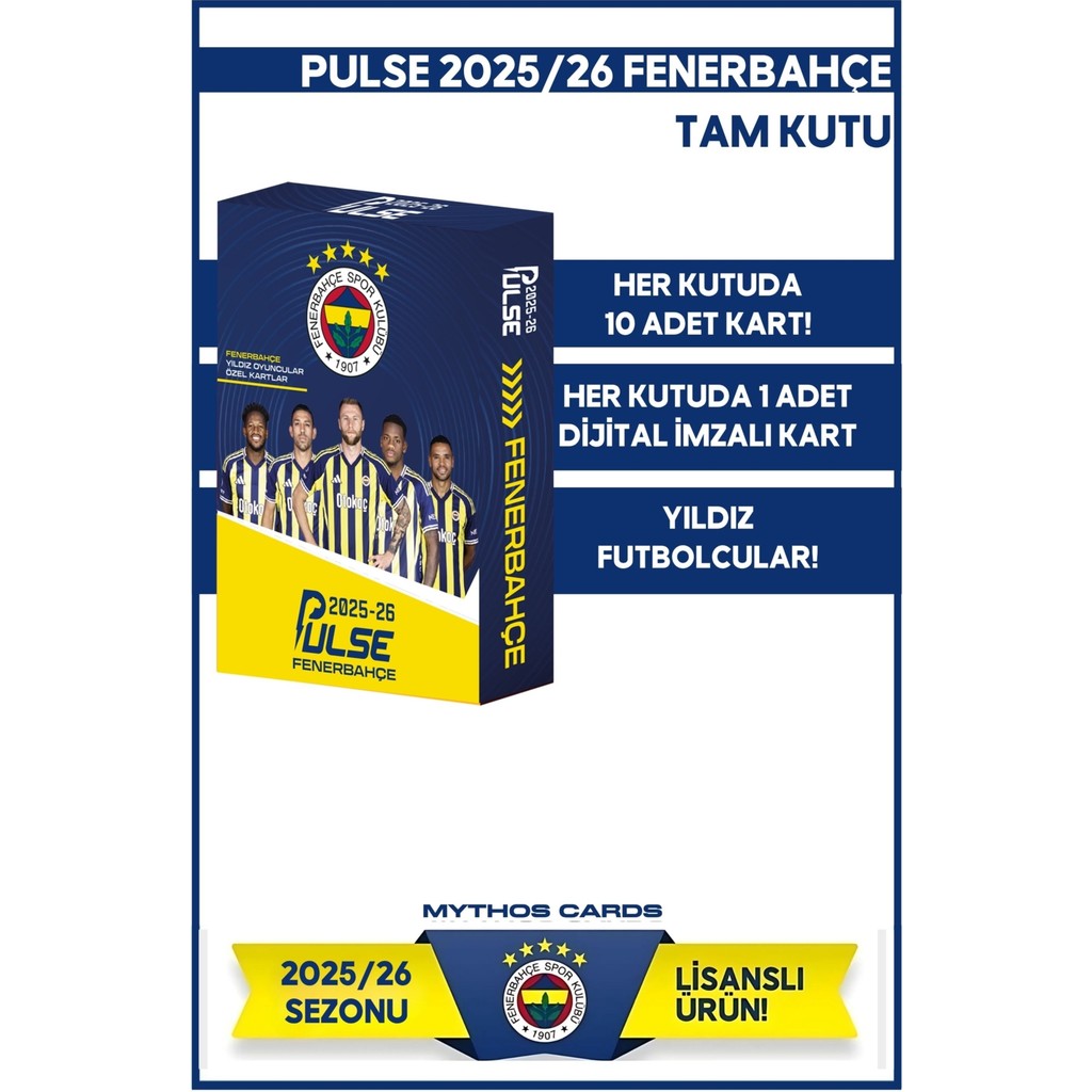 Mythos Cards Fenerbahçe Pulse Futbolcu Kartları 2025/26 Paket 10 Kart Türkiye Menşeli Diğer Fiyatı