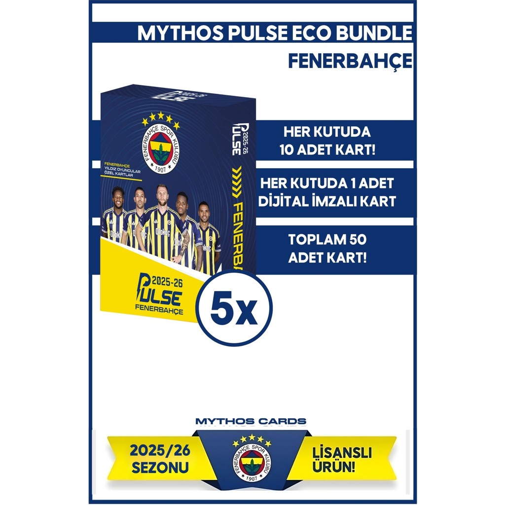 Mythos Cards Mythos Eco Bundle - Fenerbahçe Pulse Futbolcu Kartları 2025/26 - 5 Paket 50 Adet Kart Diğer Fiyatı