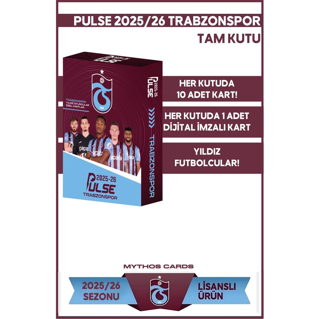 Mythos Cards Trabzonspor Pulse Futbolcu Kartları 2025/26 Paket 10 Kart Diğer Fiyatı