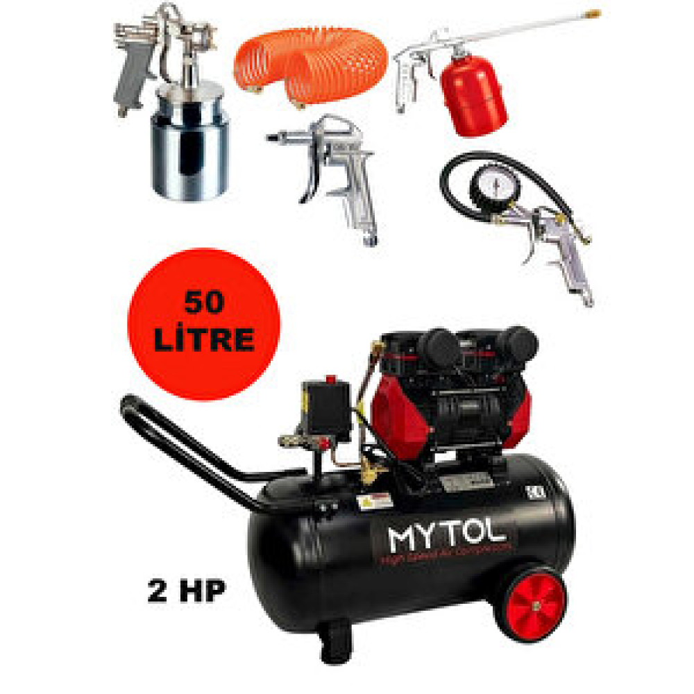 Mytol 2 Hp Yağsız Hava Kompresörü Ve Havalı Alet Seti Hızlı Dolum Mytol 2 Hp Kompresör Yedek Parça - Elektrikli El Aletleri Fiyatı