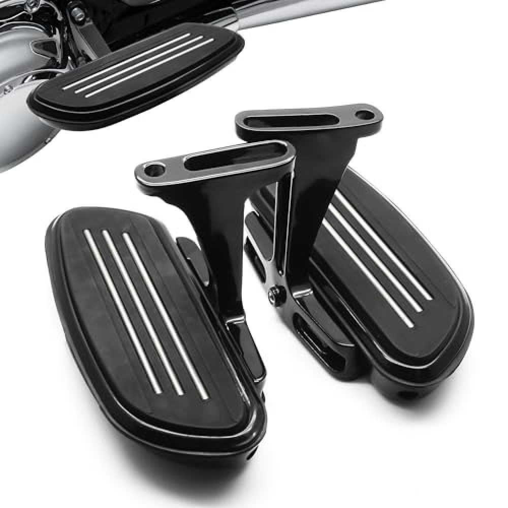 MZS Motorcycle Passenger Floorboards, 1993-2024 Touring Passenger Foot Pegs Rear Footboards Floor Boards Mount Bracket Kit Black Compatible with Road Glide King Electra Street Glide Ultra Limited