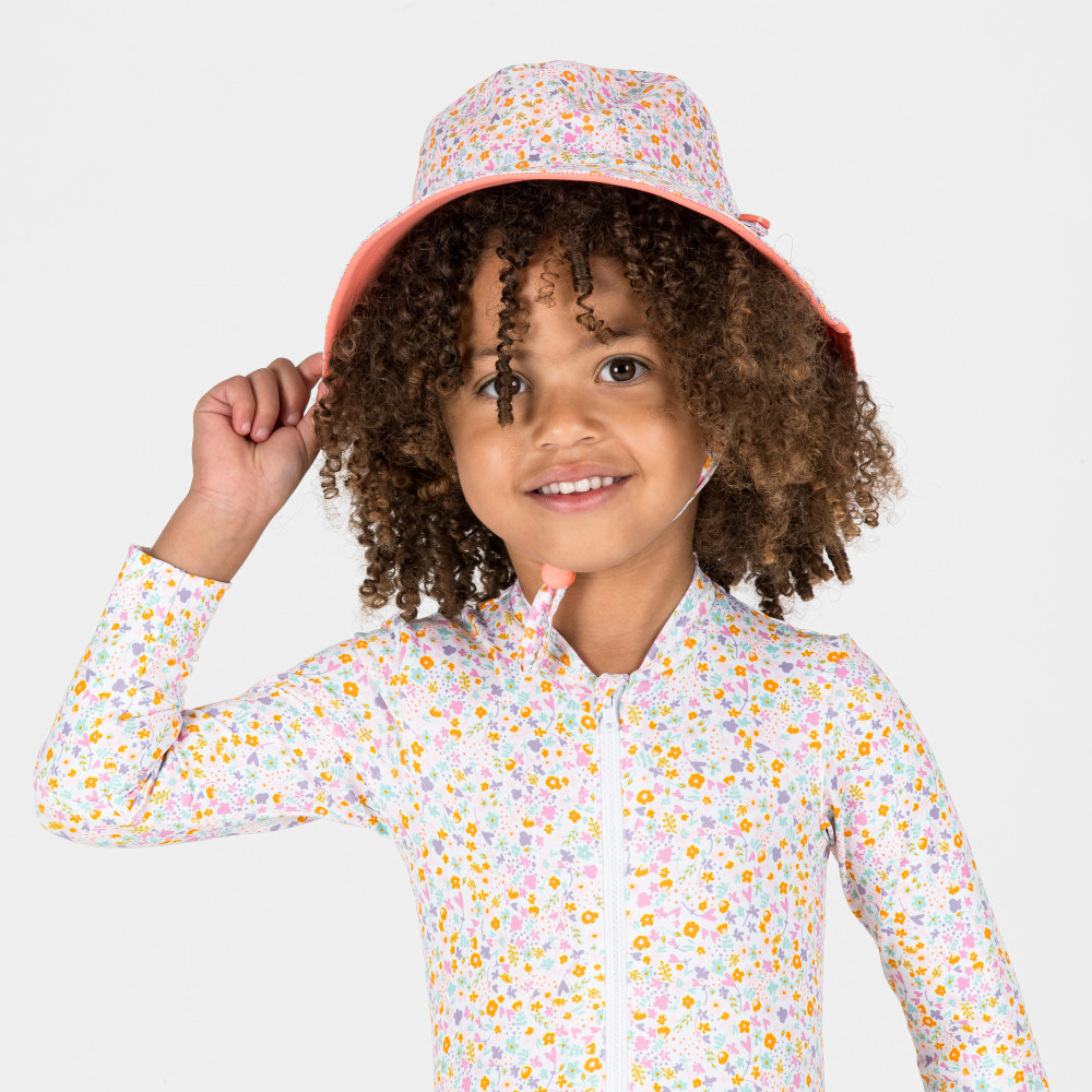 Nabaiji Bebek Uv Korumalı Çift Taraflı Şapka - Mercan Rengi - Çiçekli Giyim (Outdoor) Fiyatı