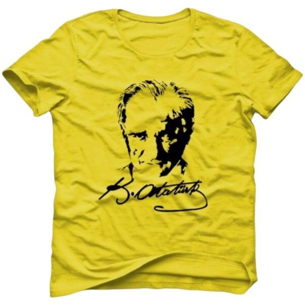Nacar Store Atatürk Baskılı Düz Renk T-Shirt Erkek T-shirt Fiyatı
