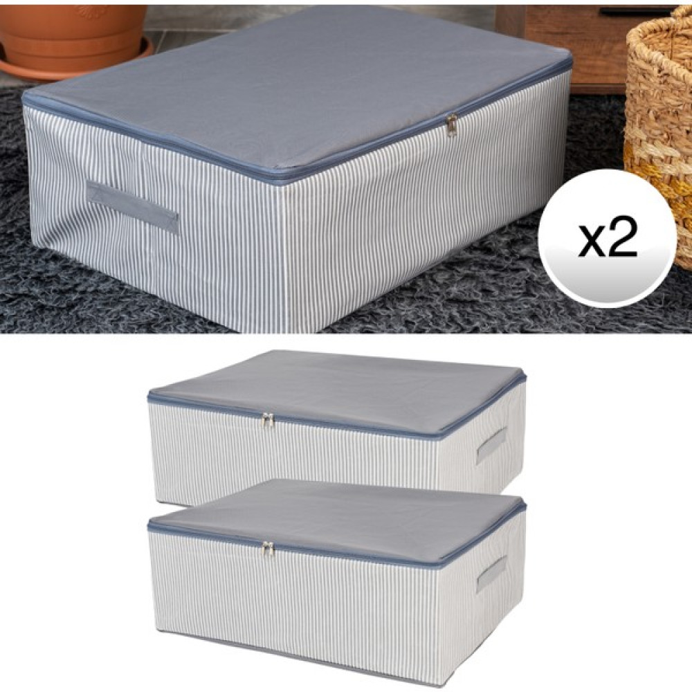 Nacarev 2 Adet Mega Boy Çizgi Desen Baskılı Gri Baza Altı Düzenleyici Hurç Seti 75x40x20 cm Hurç Fiyatı