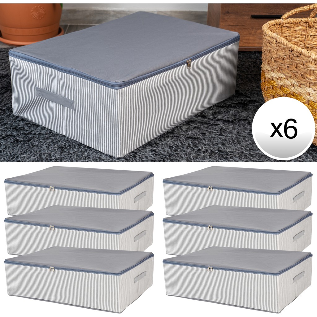 Nacarev 6 Adet Mega Boy Çizgi Desen Baskılı Antrasit Baza Altı Düzenleyici Yastık Yorgan Kıyafet Hurcu 75x40x20 cm Yastık Kılıfı Fiyatı
