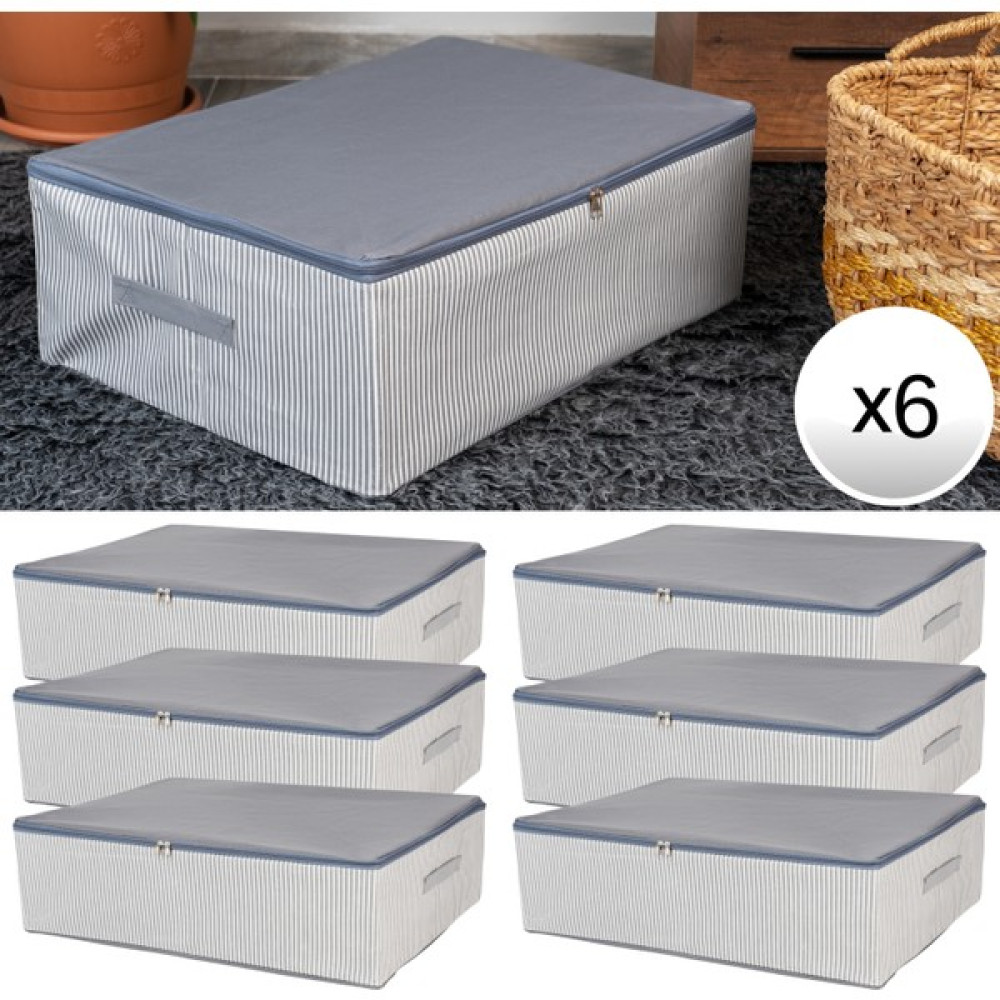 Nacarev 6 Adet Mega Boy Çizgi Desen Baskılı Gri Baza Altı Düzenleyici Yastık Yorgan Kıyafet Hurcu 75x40x20 cm Hurç Fiyatı