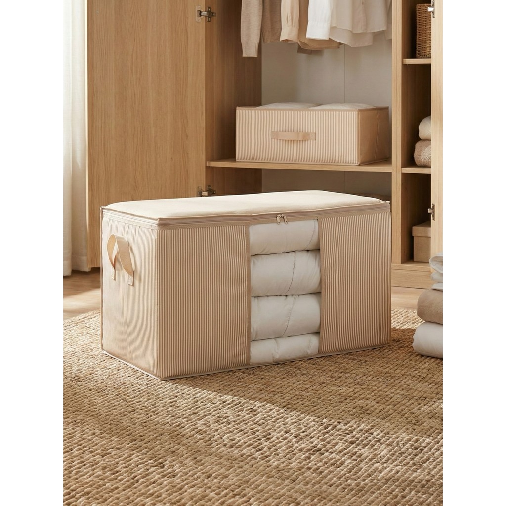 Nacarev Büyük Boy Pencereli Çizgi Desen Baskılı Krem Yastık Yorgan Düzenleyici Hurç 75X40X40 cm Yastık Kılıfı Fiyatı