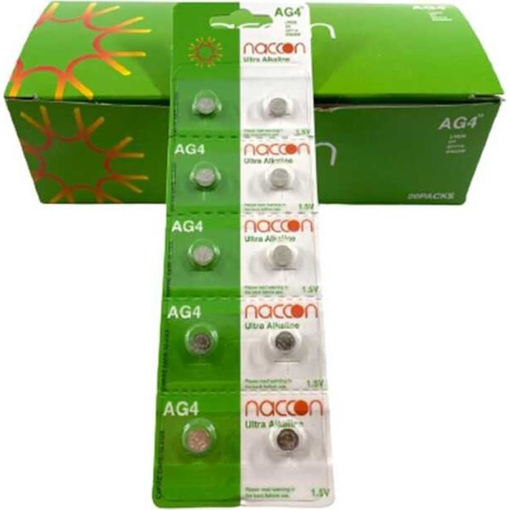Naccon 200 Adet Naccon Ag4, LR626, LR66, 177/376/377, SR626, SR626SW Düğme Pil Diğer Fiyatı