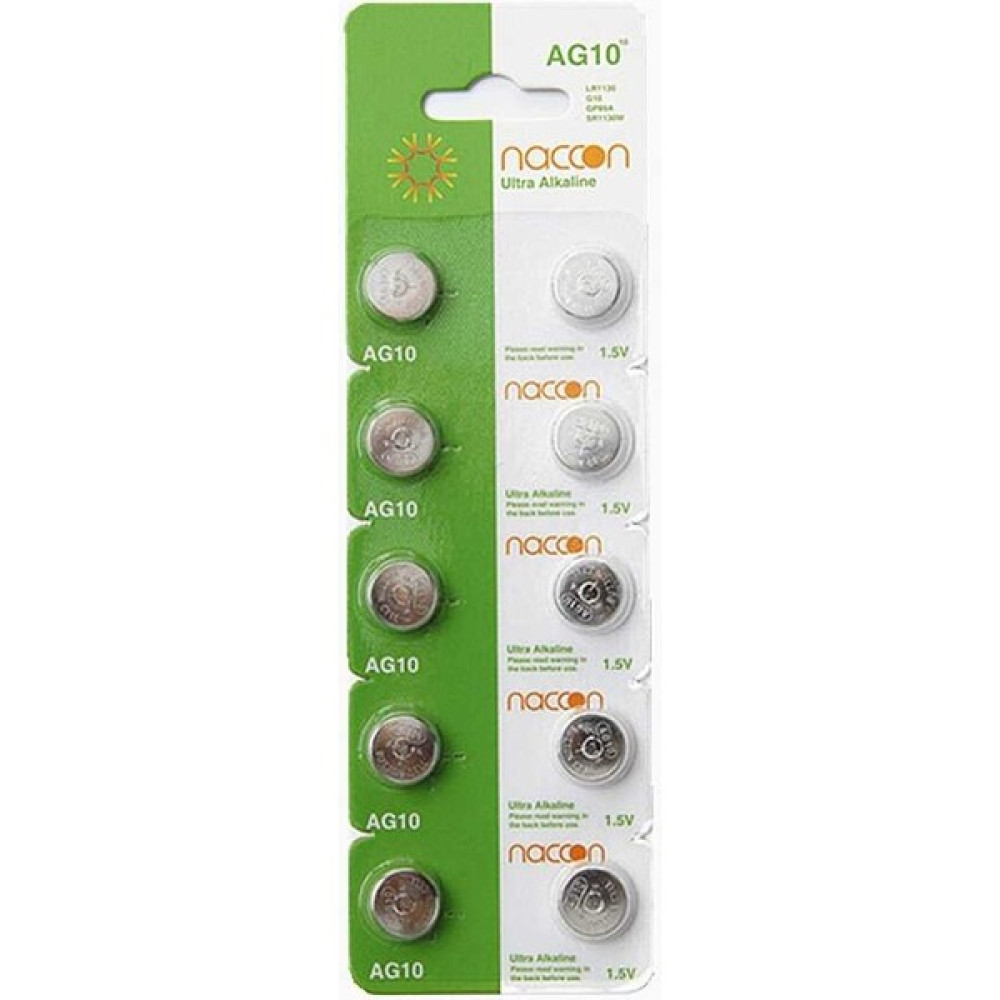 Naccon AG10 189 389 LR54 LR1130 Alkaline Düğme Pil 10LU Paket Diğer Fiyatı