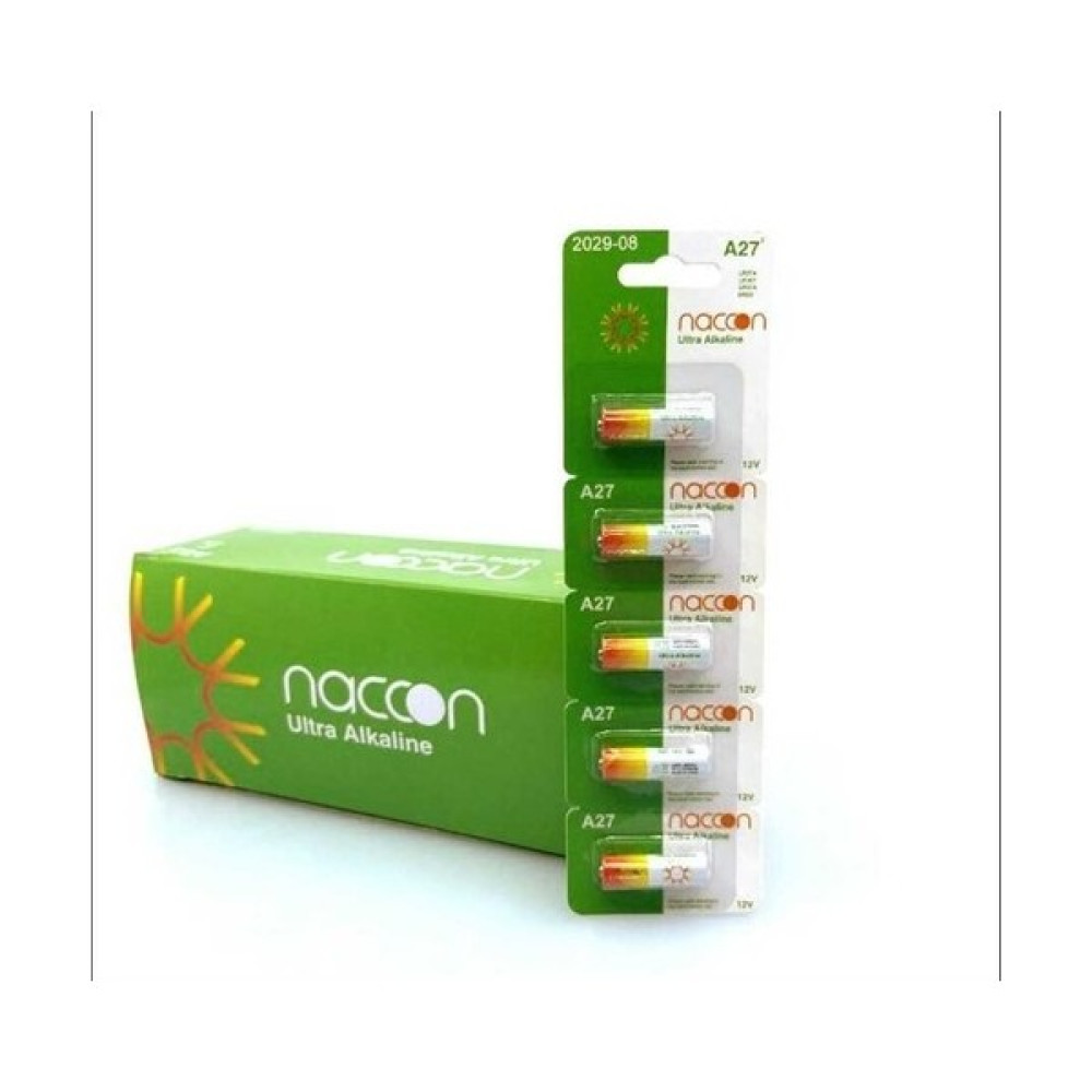 Naccon Ultra Alkalin A27 27A 12V 5li Bariyer Kumandası 27AF 12V Alkalin Alarm Pili Diğer Fiyatı
