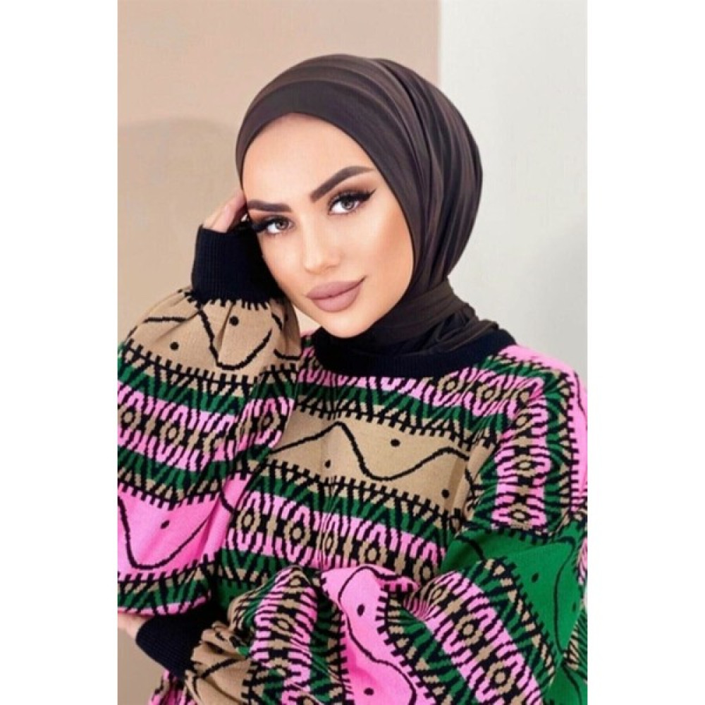 Naciye Sultan Pratik Şal Çıtçıtlı Boyunluk Hijab Bone Kahverengi Şal / Fular & Eşarp Fiyatı