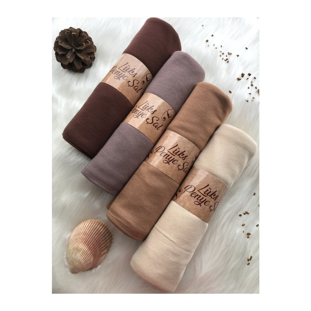 Naciye Sultan Tesettür Penye Şal 4lü Set (çikolata - Vizon - Karamel - Bej) 70 x 180 Beden Şal Fiyatı