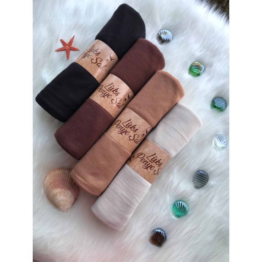 Naciye Sultan Tesettür Penye Şal 4'lü Set (Siyah - Çikolata - Camel - Taş) Şal / Fular & Eşarp Fiyatı