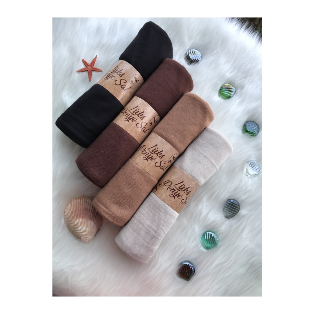 Naciye Sultan Tesettür Penye Şal 4lü Set (siyah - Çikolata - Camel - Taş) Şal Fiyatı