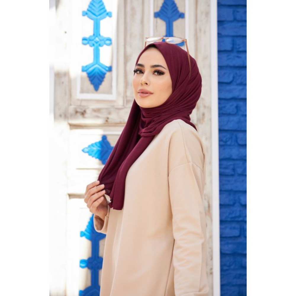 Naciye Sultan Tesettür Penye Şal Vişne Şal / Fular & Eşarp Fiyatı