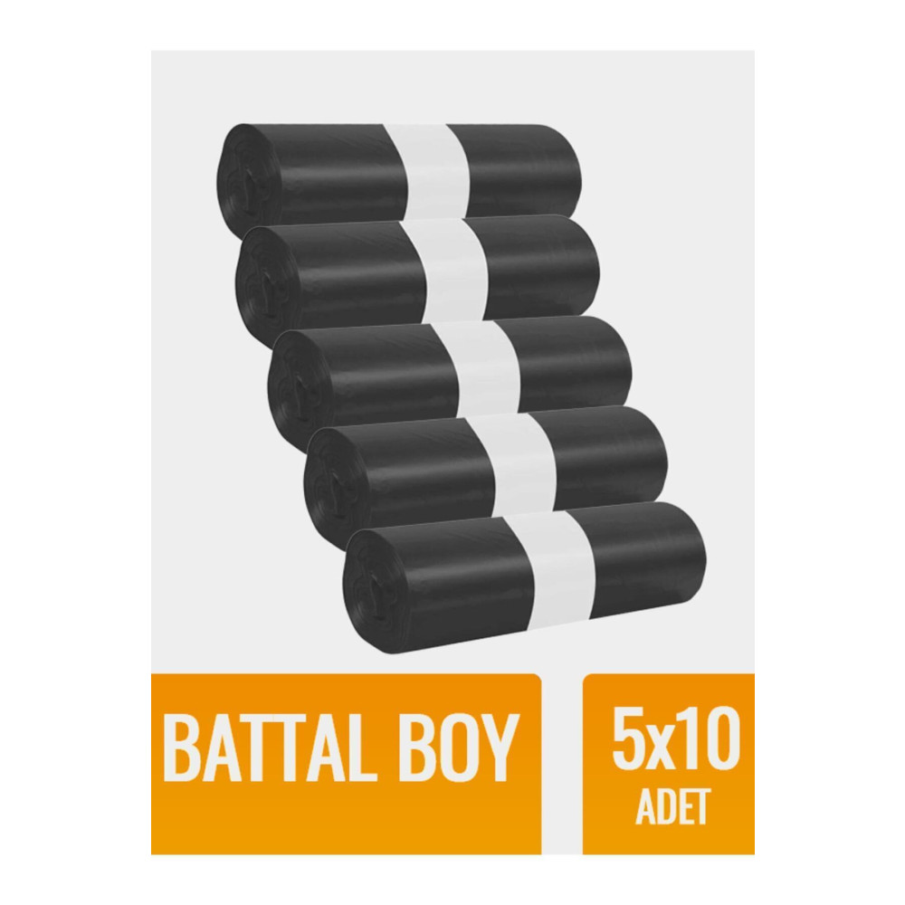 naft Çöp Torbası Battal Boy 10’lu 5 Rulo Kalın 72x95 Çöp Poşeti Çöp Poşetleri Fiyatı