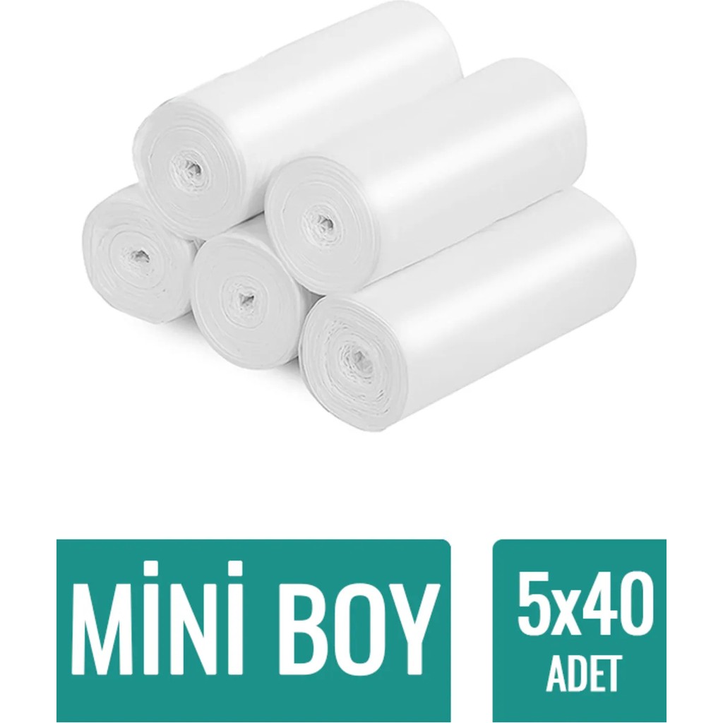Naft Çöp Torbası Mini Boy Küçük 40'lı 5 Rulo 40 x 50 cm Çöp Poşeti Diğer Fiyatı