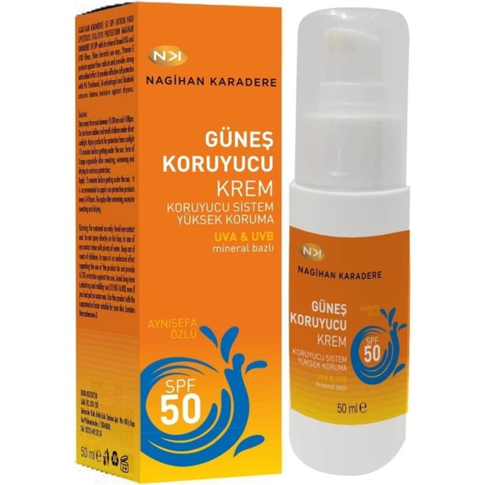 Nagihan Karadere Leke Karşıtı Güneş Koruyucu Spf 50 Yüz Kremi 50 ml Güneş Kremleri ve Losyonları Fiyatı