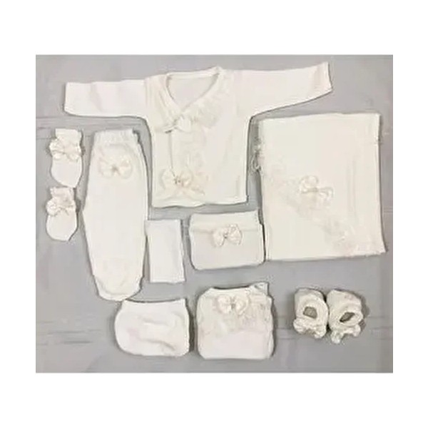 Nai Baby Hastane Çıkışı 10'lu Pamuklu Dantel Detaylı Fiyonklu Kadın Seti Özel Günler İçin Diğer Fiyatı