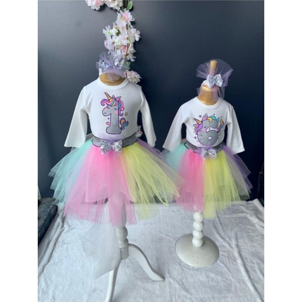 Nai Baby Kız Bebek Unicorn Doğum Günü Elbisesi 1 Yaş / Mevlüt Kıyafeti Yenideoğan Özel Gün Elbise Bebek Elbisesi Fiyatı