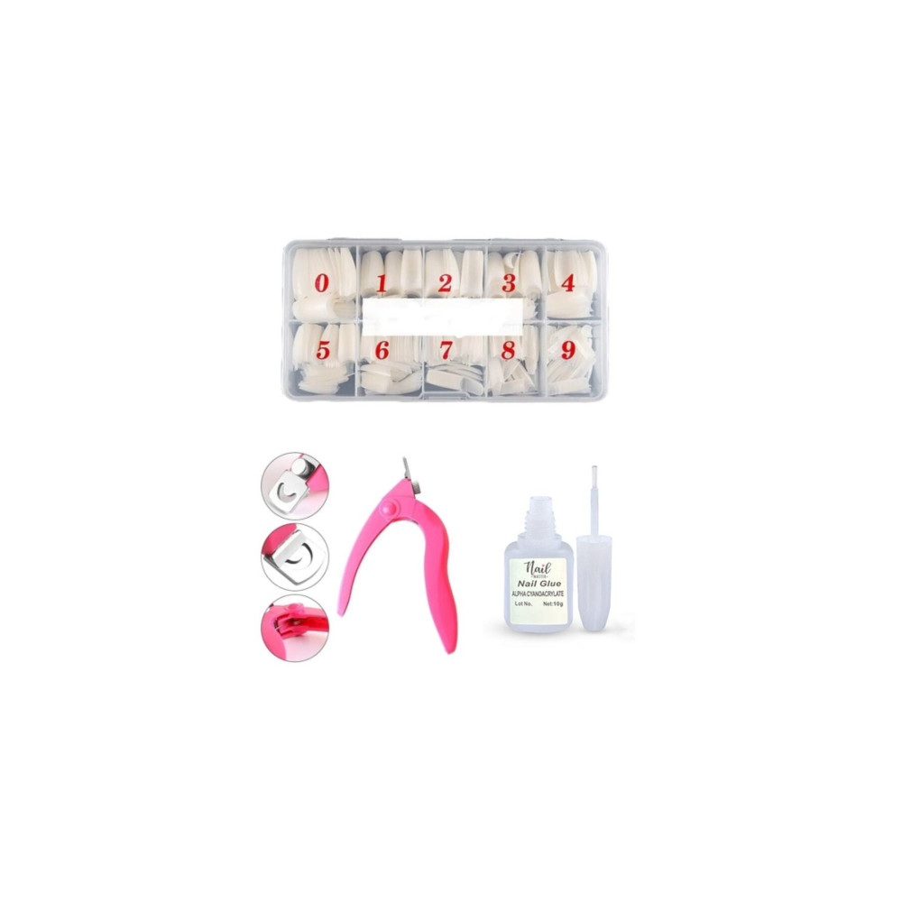 Nail Master 500lü Naturel Yarım Ay Tips Tırnak + Tips Makası + Tips Yapıştırıcısı 10gr Makyaj Ürünleri Fiyatı
