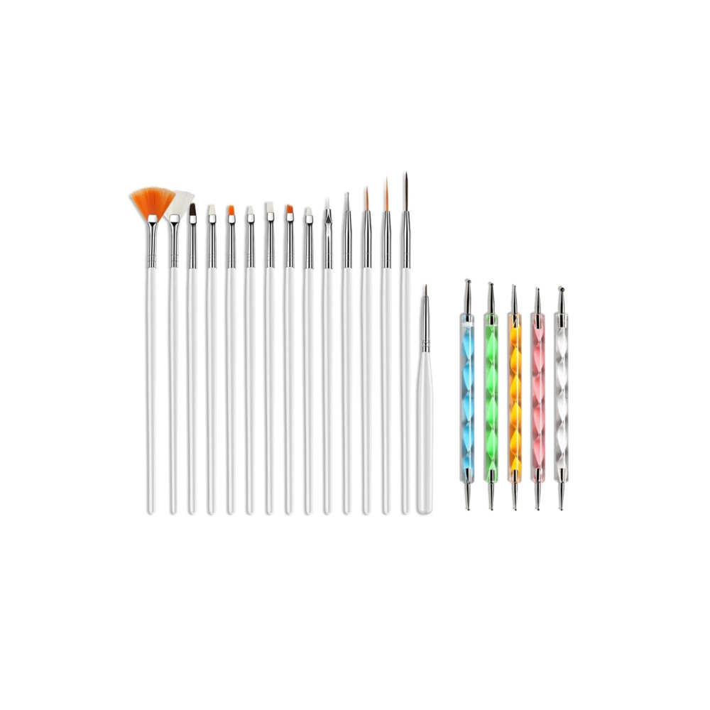 Nail Master Nail Art Tırnak Süsleme Desen Fırça 15li Ve Dot Kalem Seti 5li (beyaz) Makyaj Ürünleri Fiyatı