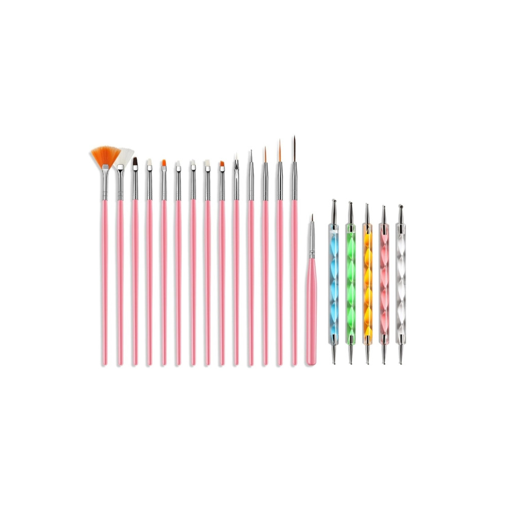 Nail Master Nail Art Tırnak Süsleme Desen Fırça 15li Ve Dot Kalem Seti 5li (pembe) Makyaj Ürünleri Fiyatı