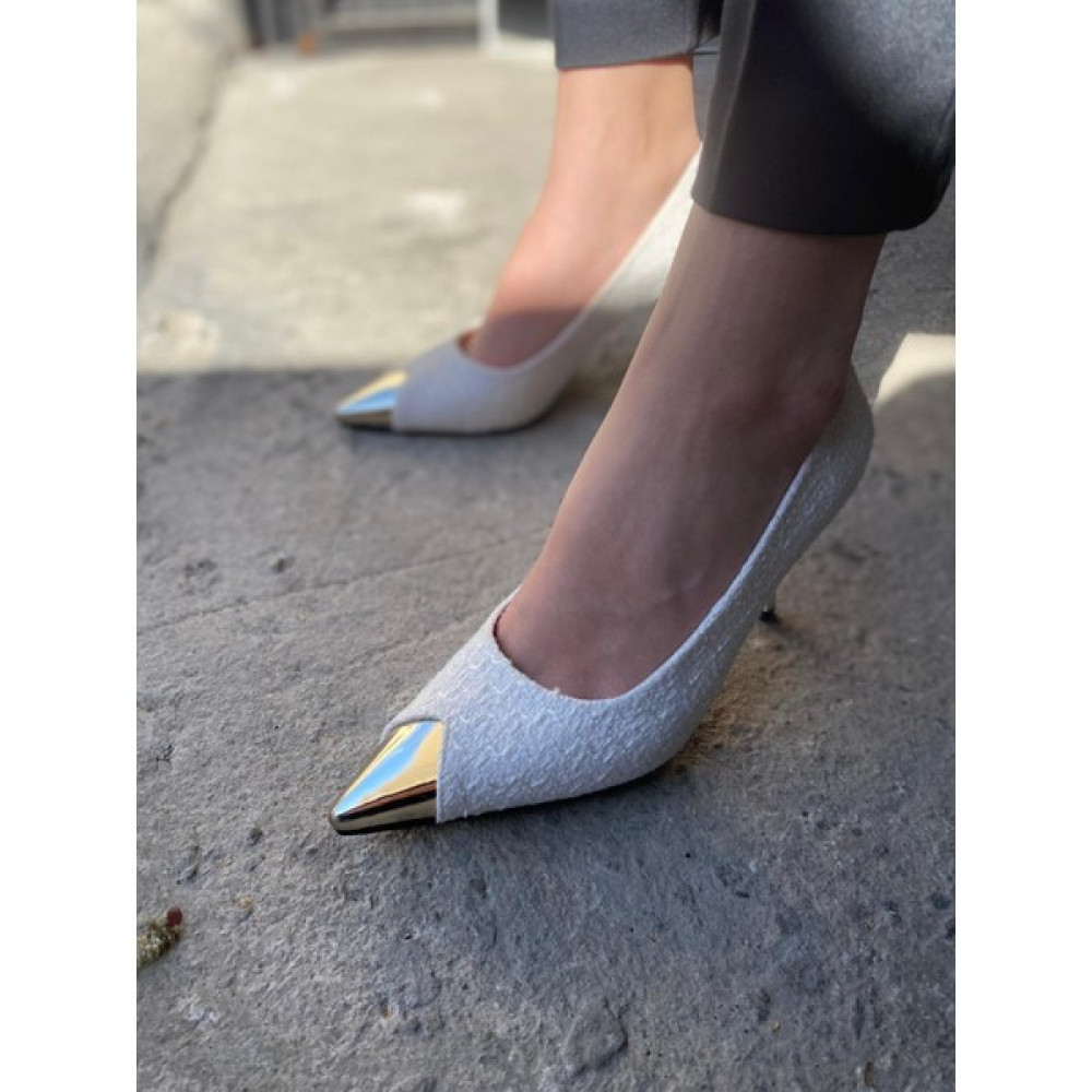 Nail Shoes Elif Alissa Örgü Model Kadın Stiletto Ayakkabı Beyaz Topuklu Ayakkabı Fiyatı
