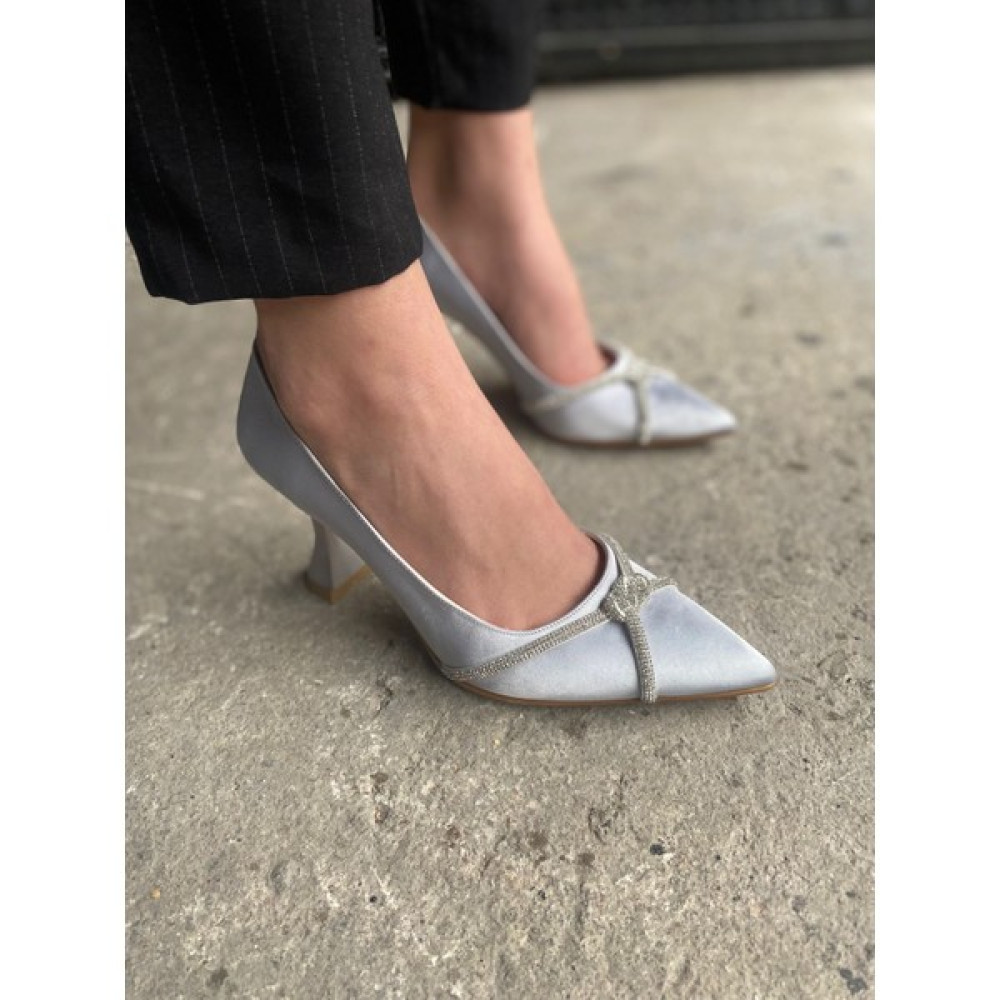 Nail Shoes Naneciler Çapraz Taş Detay Kadın Abiye Ayakkabı Gümüş Abiye Ayakkabılar Fiyatı