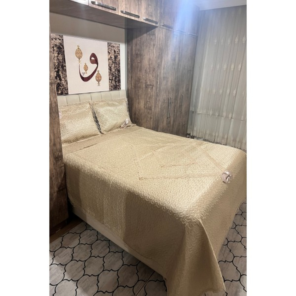Naime Hayal Yatak Örtüsü Çift Kişilik - Kapitone Çift Kişilik Yatak Örtüsü ve Pike Takımı - Cappuccino - 250 x 260 cm Yatak Örtüsü Fiyatı