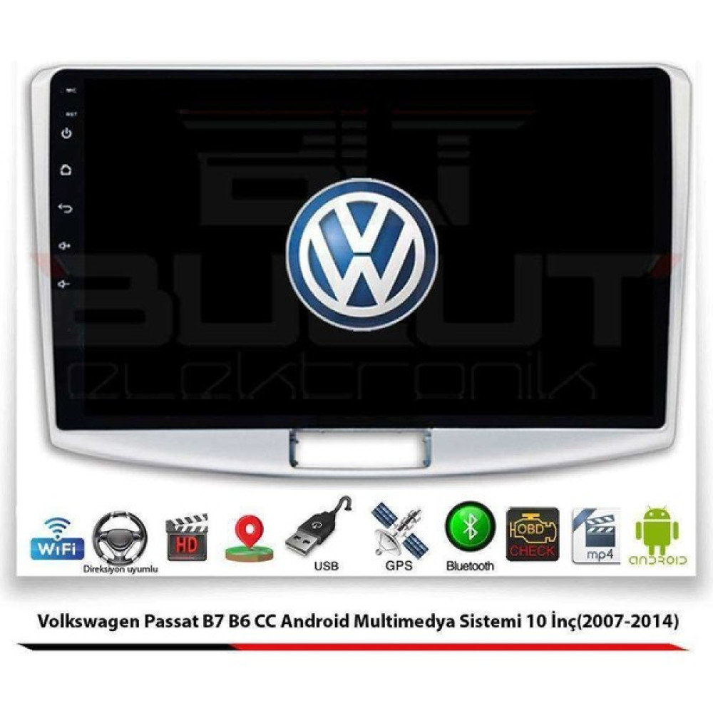 Nakamichi Volkswagen Passat B7 B6 cc Android Multimedya Sistemi 10 Inç (2007-2014) 2 GB Ram 32 GB Hafıza 8 Çekirdek Nakamichi Japon Markası Oto Görüntü Sistemleri Fiyatı