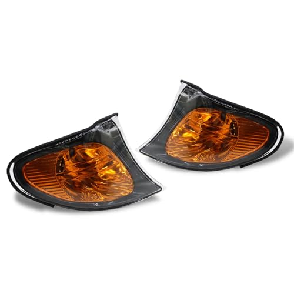 Nakkaa Turn Signal Corner Light Light Left and Right Compatible with E46 3 Series 325i 325Xi 330i 330Xi 2002-2005 Amber Front Park Signal Corner 63137165859 63137165860