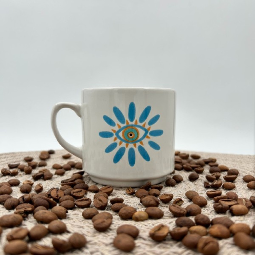 Nakkaş Çini Seramik Kupa Mug Nazar Mavi Göz Baskılı 50 Oto Boyaları Fiyatı