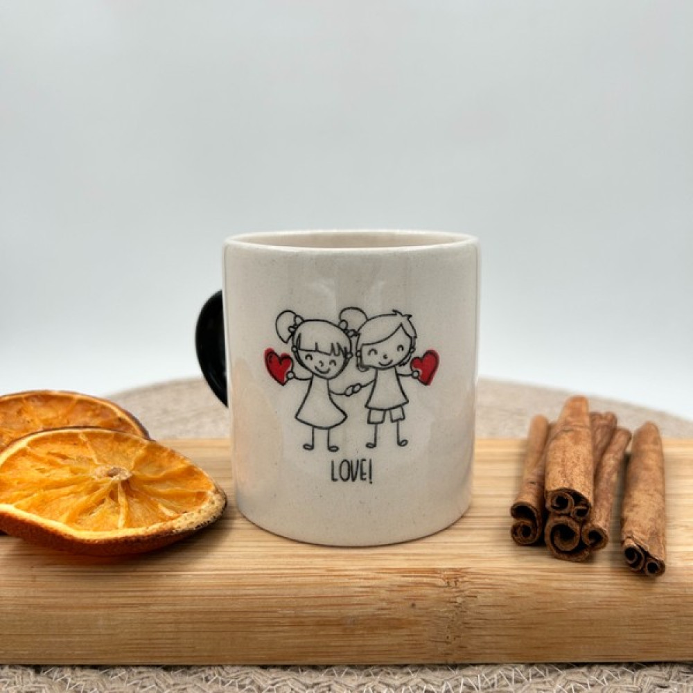 Nakkaş Çini Seramik Kupa Mug Sevgili Baskılı 12 - Beyaz Fincan / Bardak / Kahve Takımı Fiyatı