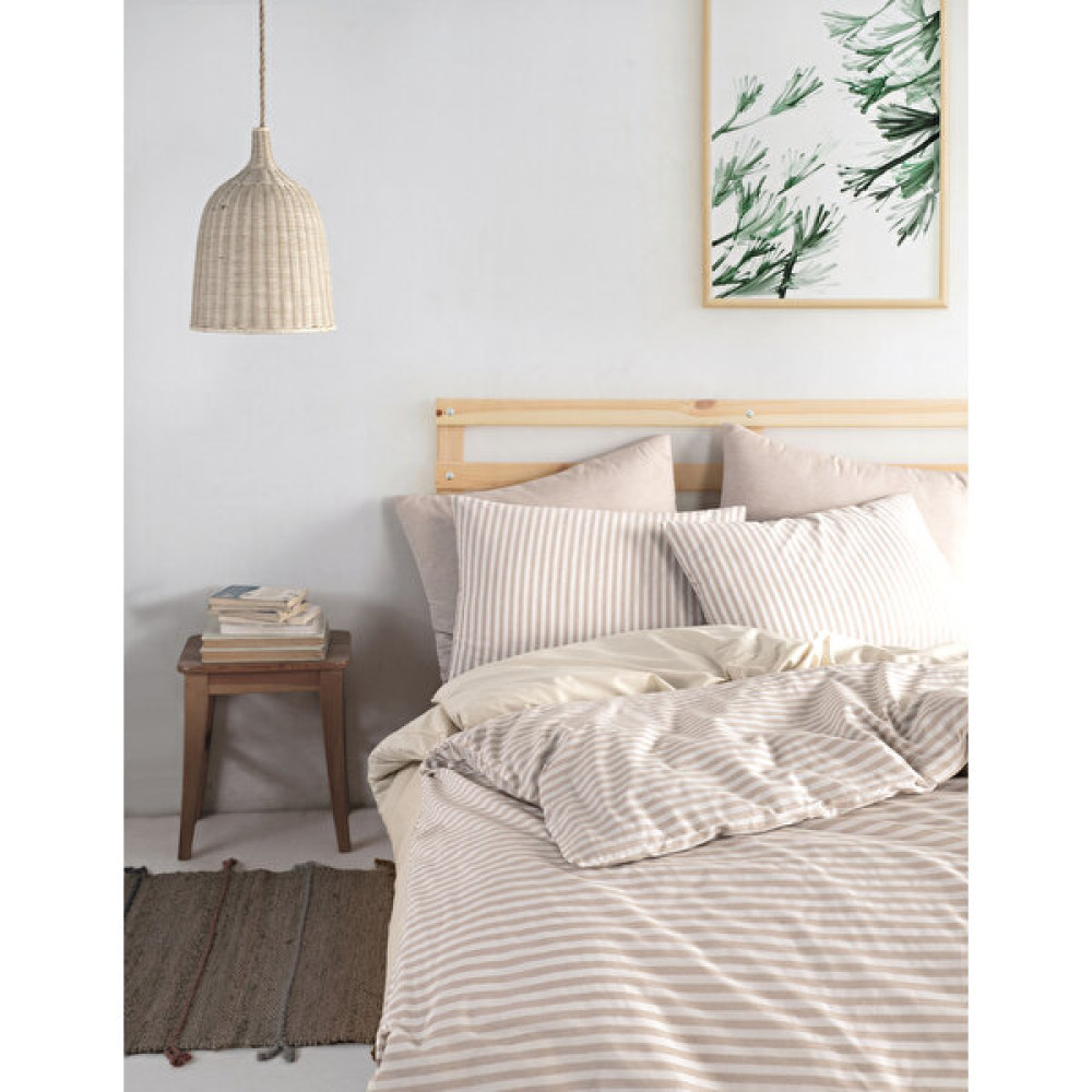 Nakkısh Ranforce Ipliği Boyalı Stone Çift Kişilik Nevresim Takımı - Bej - Ekru - 200 x 220 cm Nevresim Takımı Fiyatı