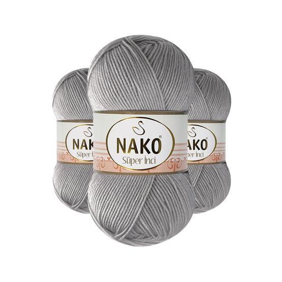 Nako 11538 Gri 100 grSüper İnci El Örgü İpi