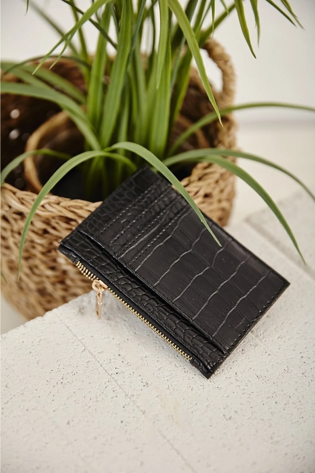 NakshiStore Timsah Derisi Görünümlü Fermuar Detaylı Kartlık Cüzdan" Unisex Kartlık Fiyatı