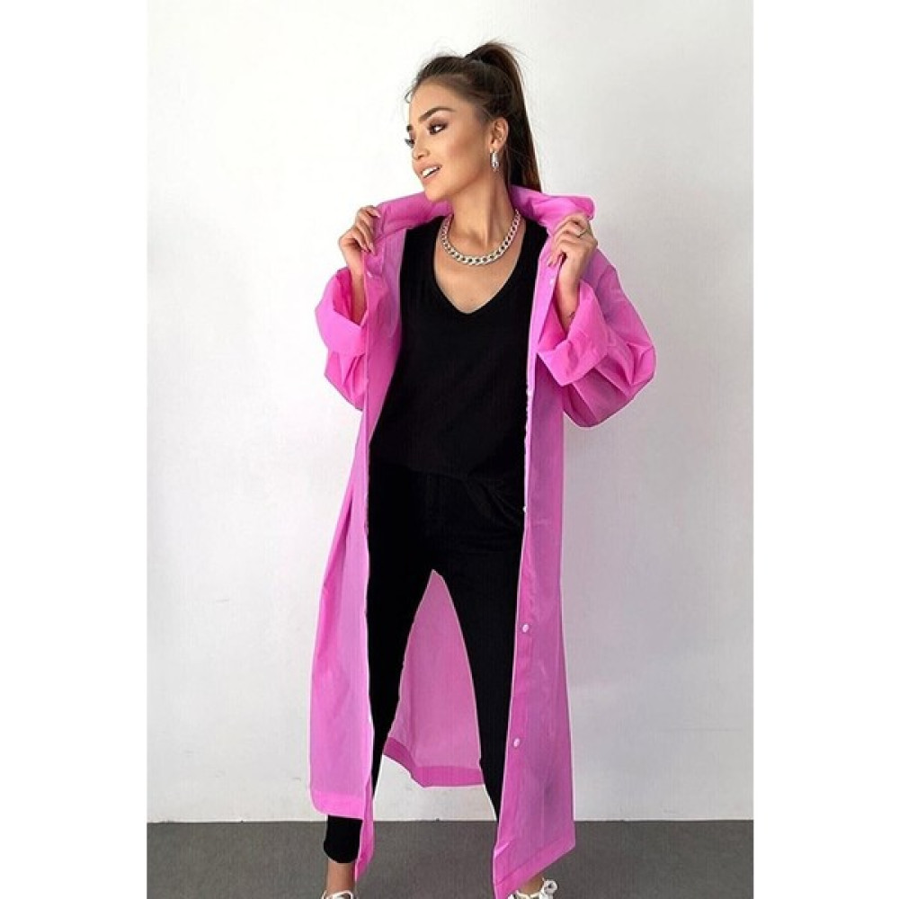 Nalburaga Impertex Kadın Erkek Yağmurluk Kapüşonlu Çıtçıtlı Eva Pembe Yağmurluk Kadın Yağmurluk Fiyatı
