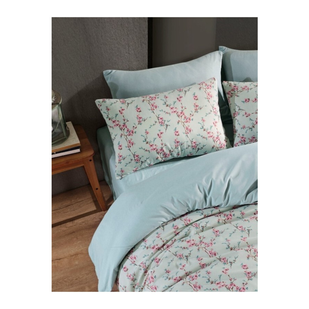 Nalls Home Vintage Çift Taraflı Mavi Lila Çift Kişilik Pamuklu Çarşaflı Nevresim Takımı Nevresim Takımı Fiyatı